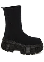 Stretch Sock Platform Boots