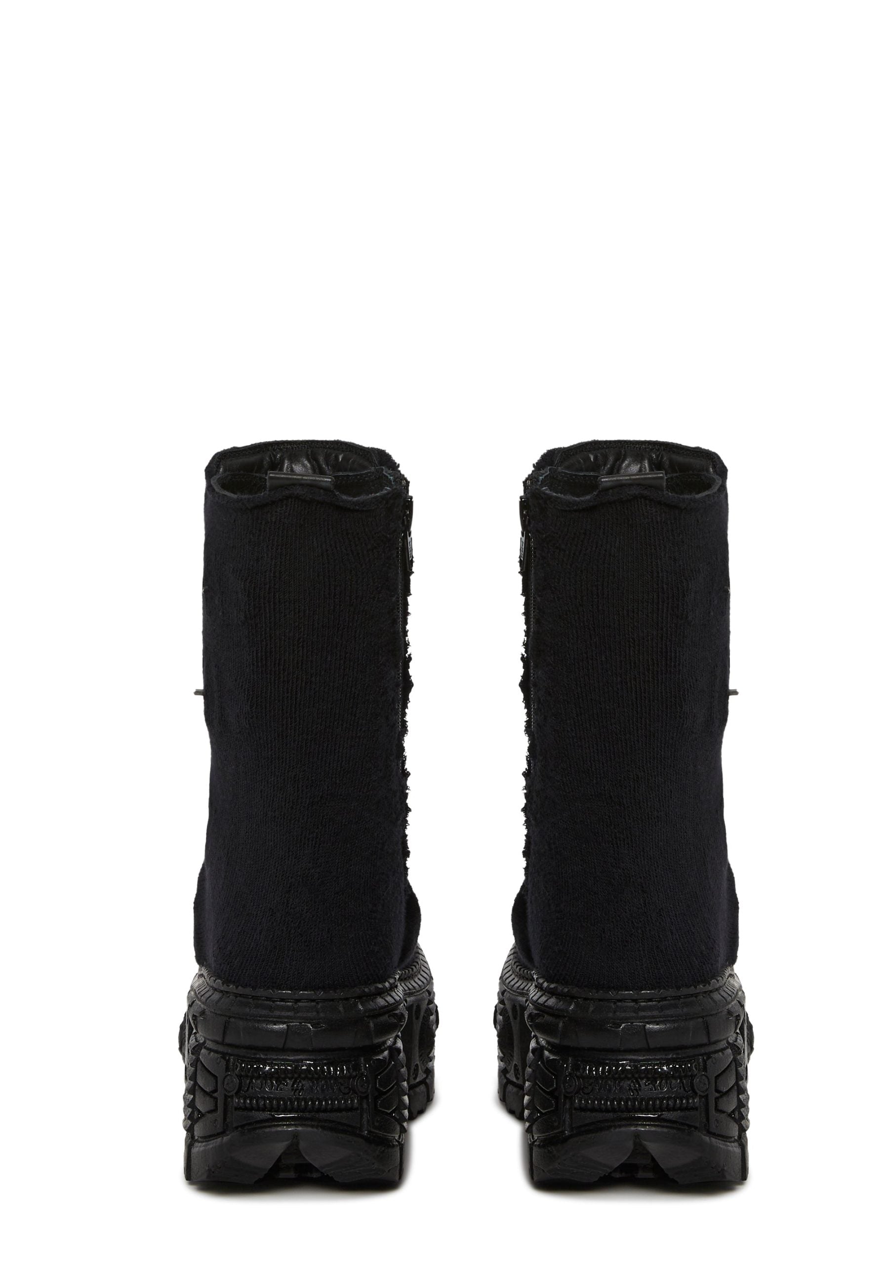 Stretch Sock Platform Boots