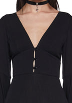 Soulful Bliss Long Sleeve Romper – Black