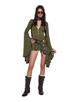 Soulful Bliss Long Sleeve Romper – Green