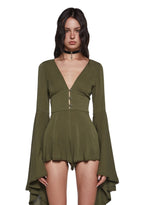Soulful Bliss Long Sleeve Romper – Green