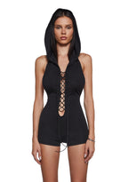 Tie Me Down Playsuit – Black
