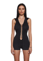 Tie Me Down Playsuit – Black
