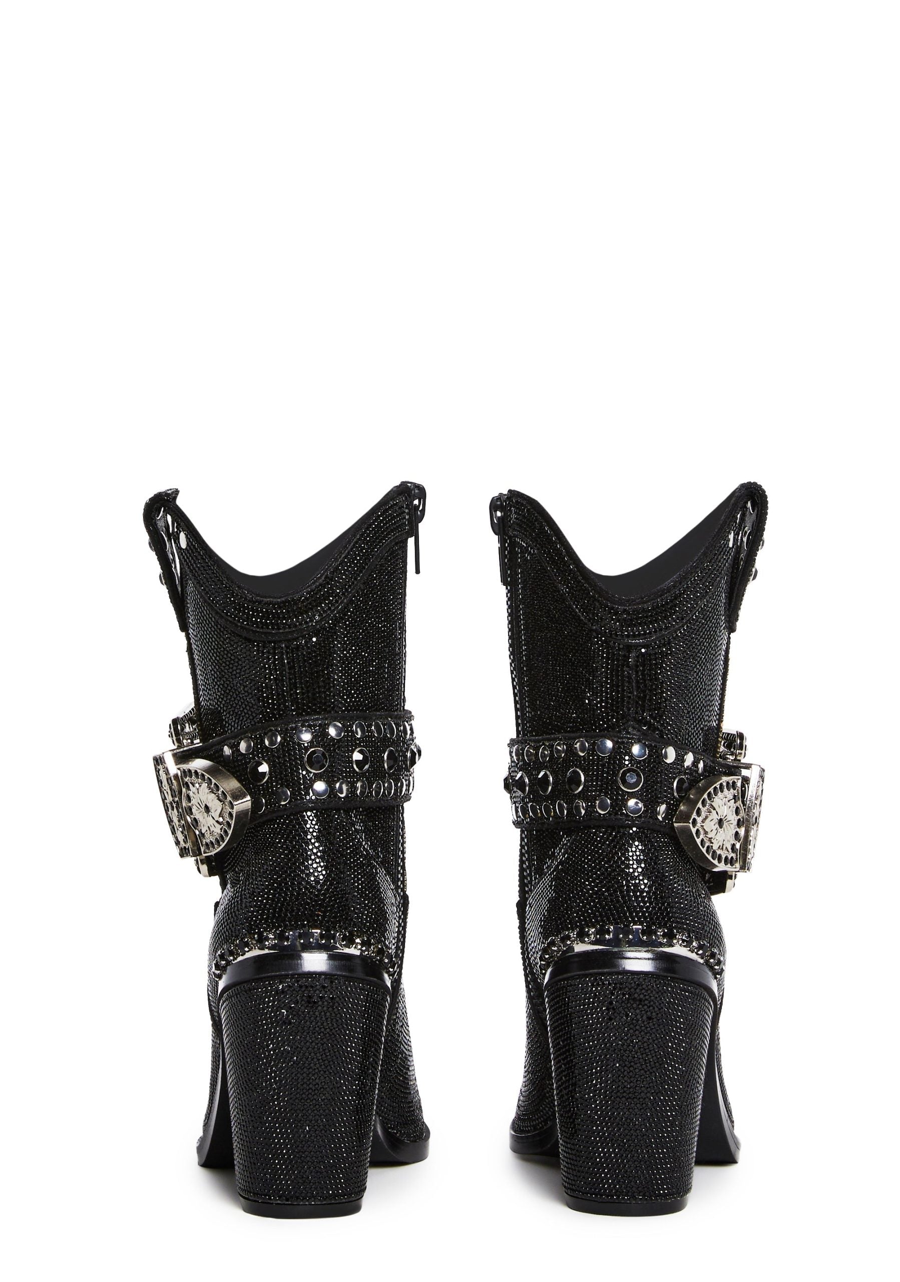 Sharp Sheriff Shine Cowboy Boots – Black