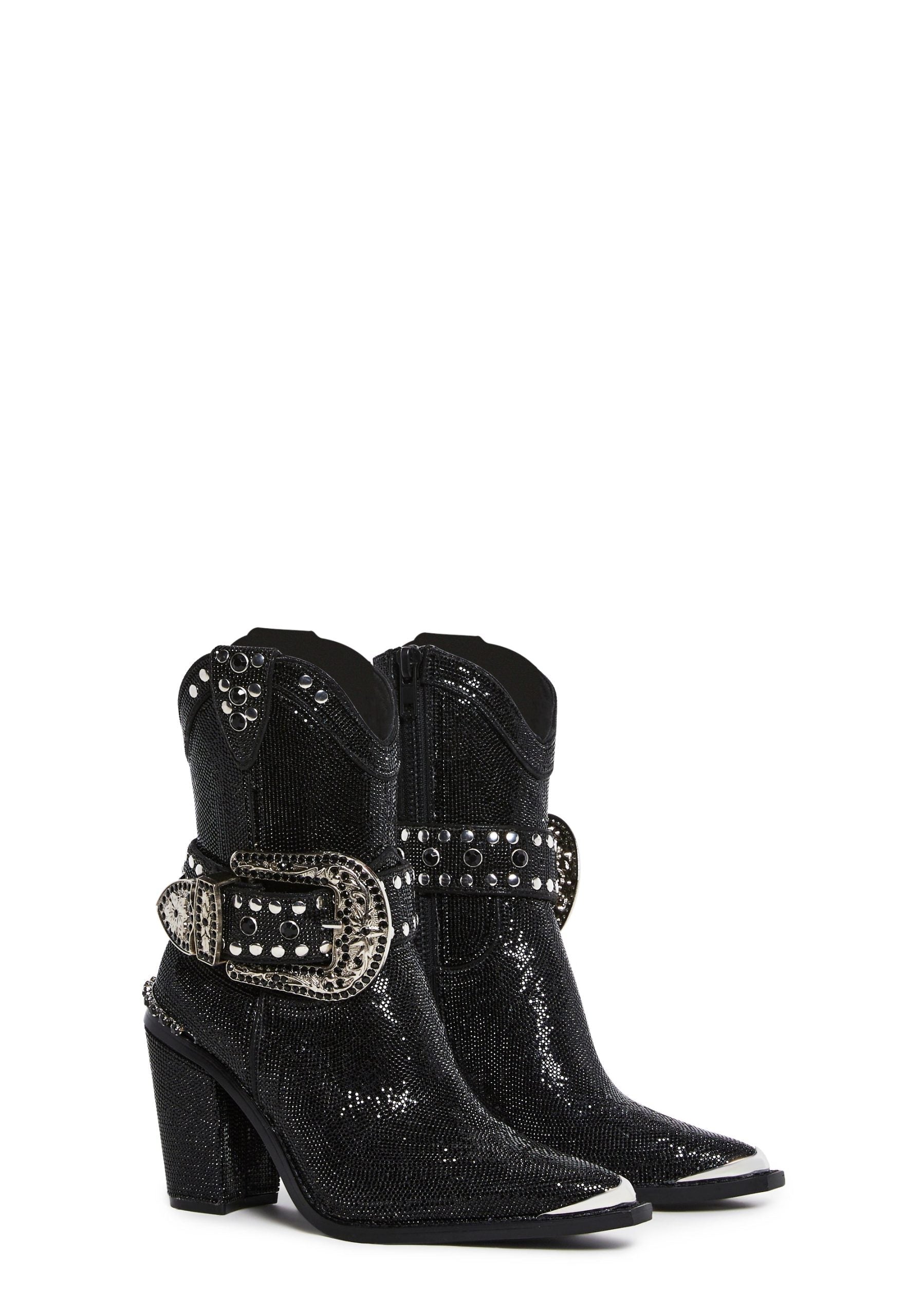 Sharp Sheriff Shine Cowboy Boots – Black