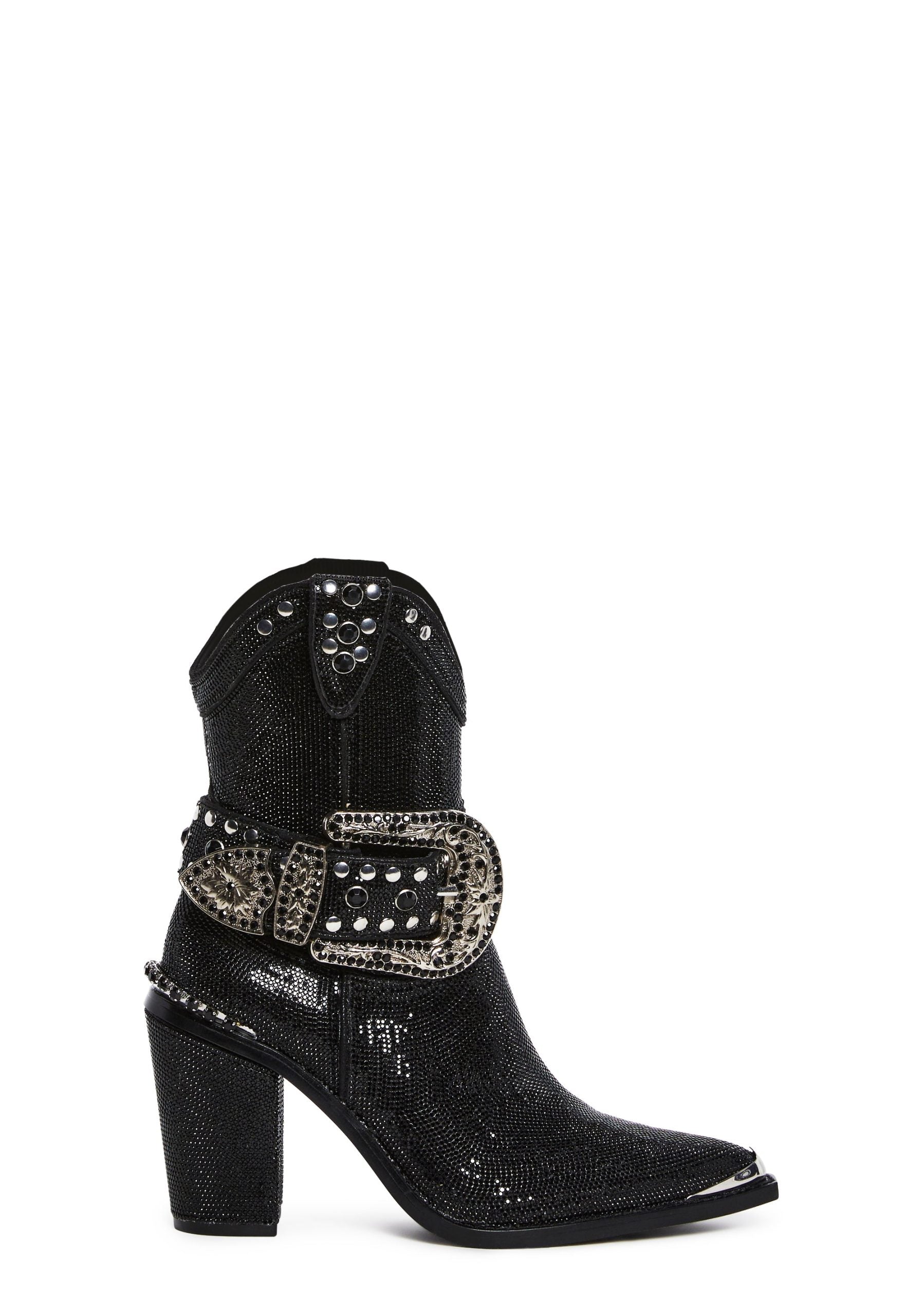 Sharp Sheriff Shine Cowboy Boots – Black