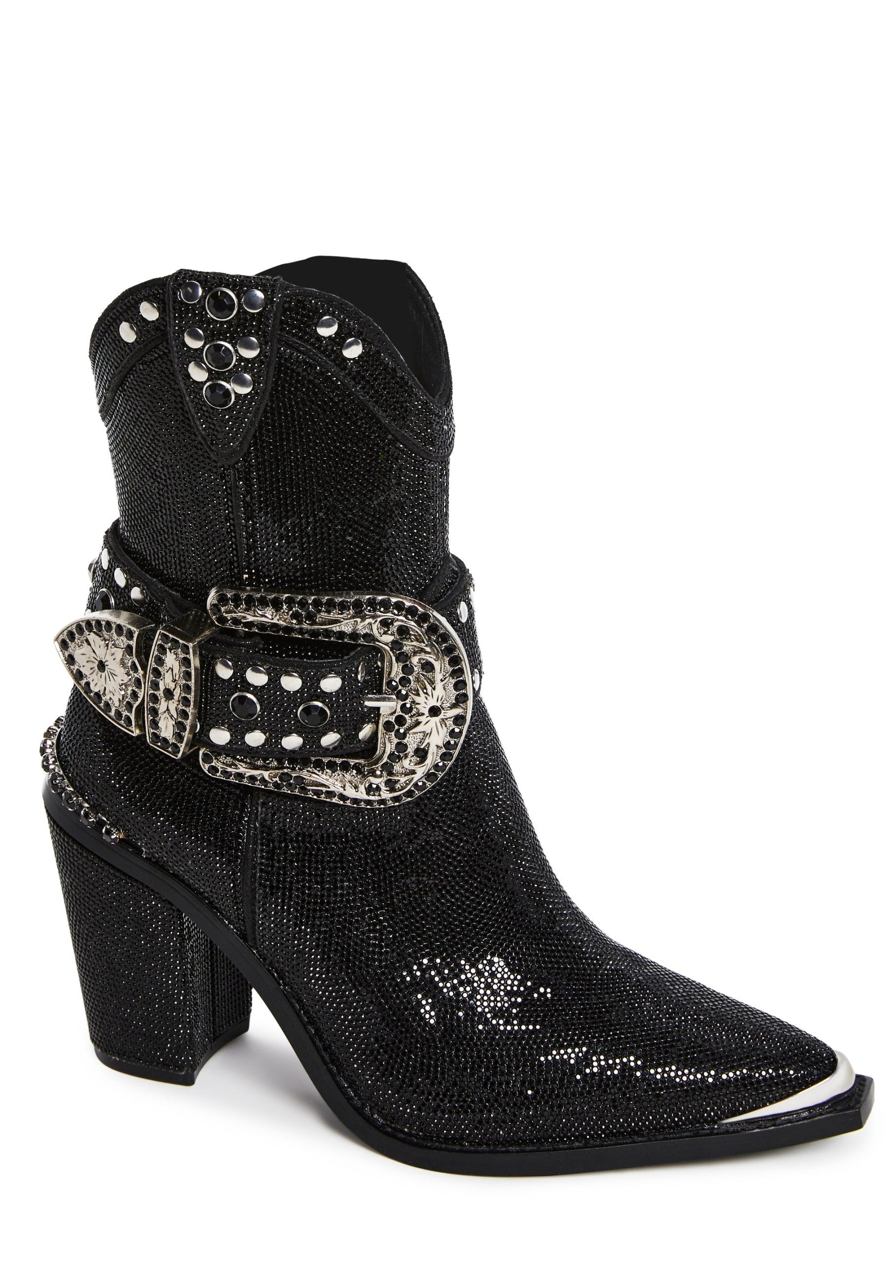 Sharp Sheriff Shine Cowboy Boots – Black