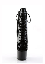 Adore-1021 Platform Peep Toe Ankle Boots-Black