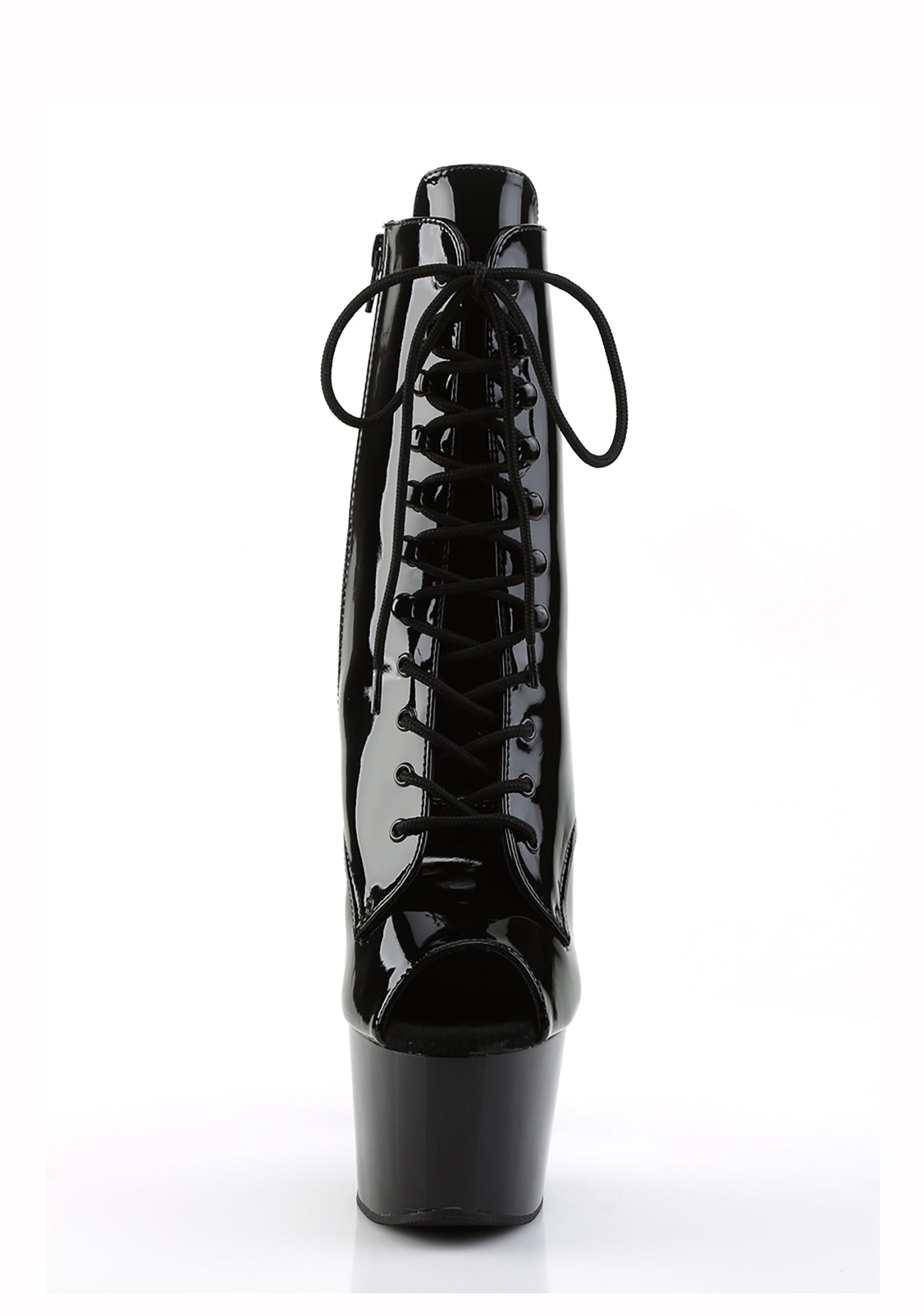 Adore-1021 Platform Peep Toe Ankle Boots-Black