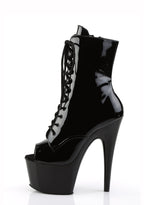Adore-1021 Platform Peep Toe Ankle Boots-Black
