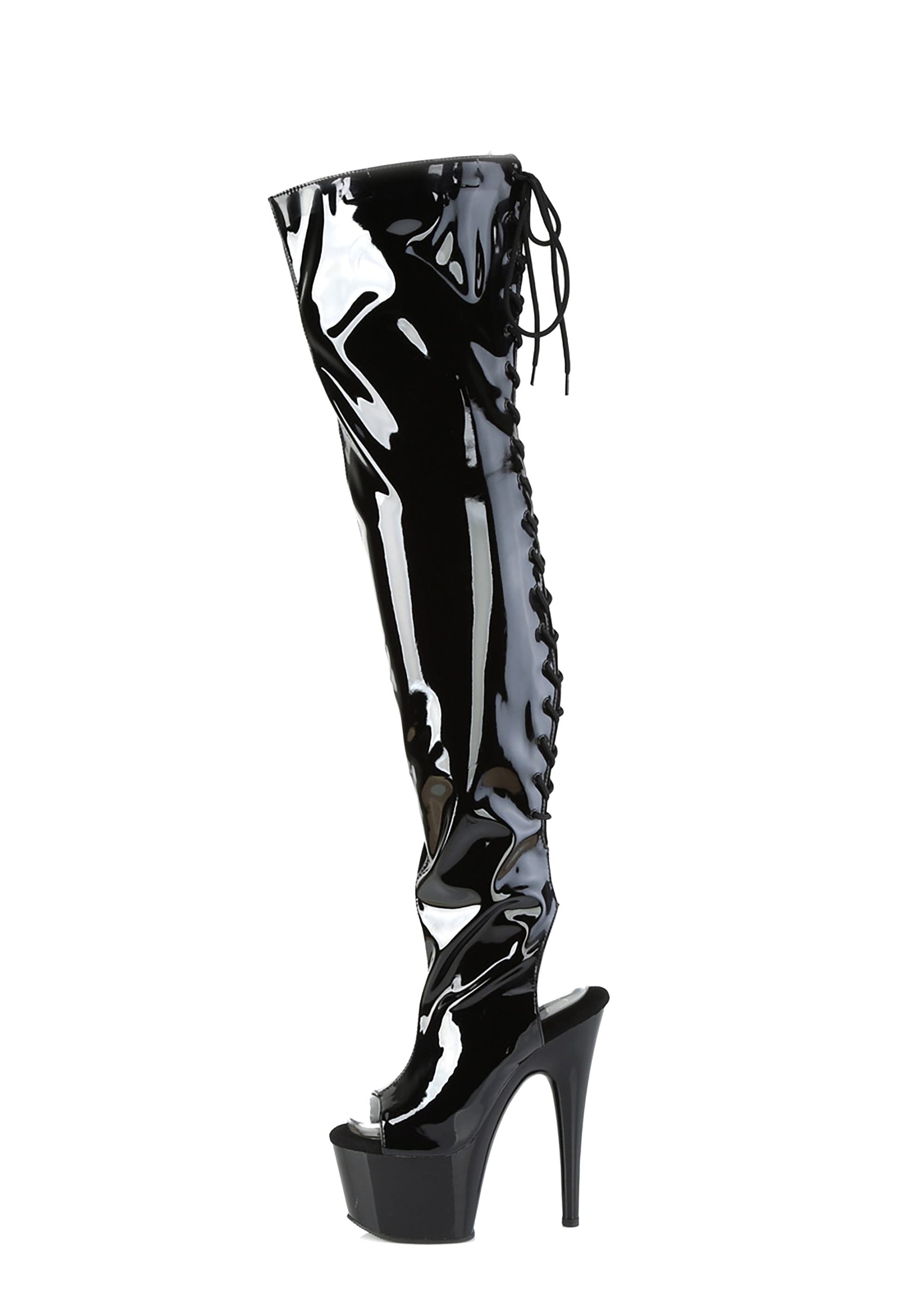 Adore-3017 Platform Thigh High Boots-Black