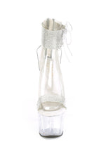 Adore-727RS Platform Ankle Cuff Sandals-Clear