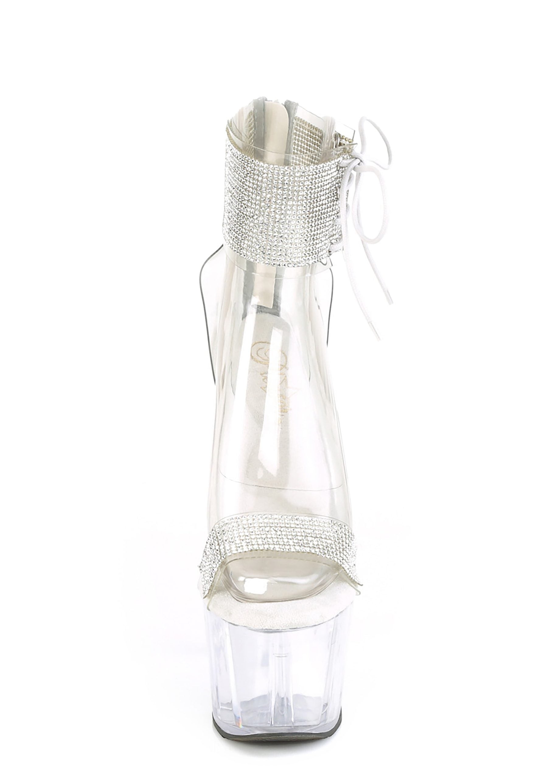 Adore-727RS Platform Ankle Cuff Sandals-Clear
