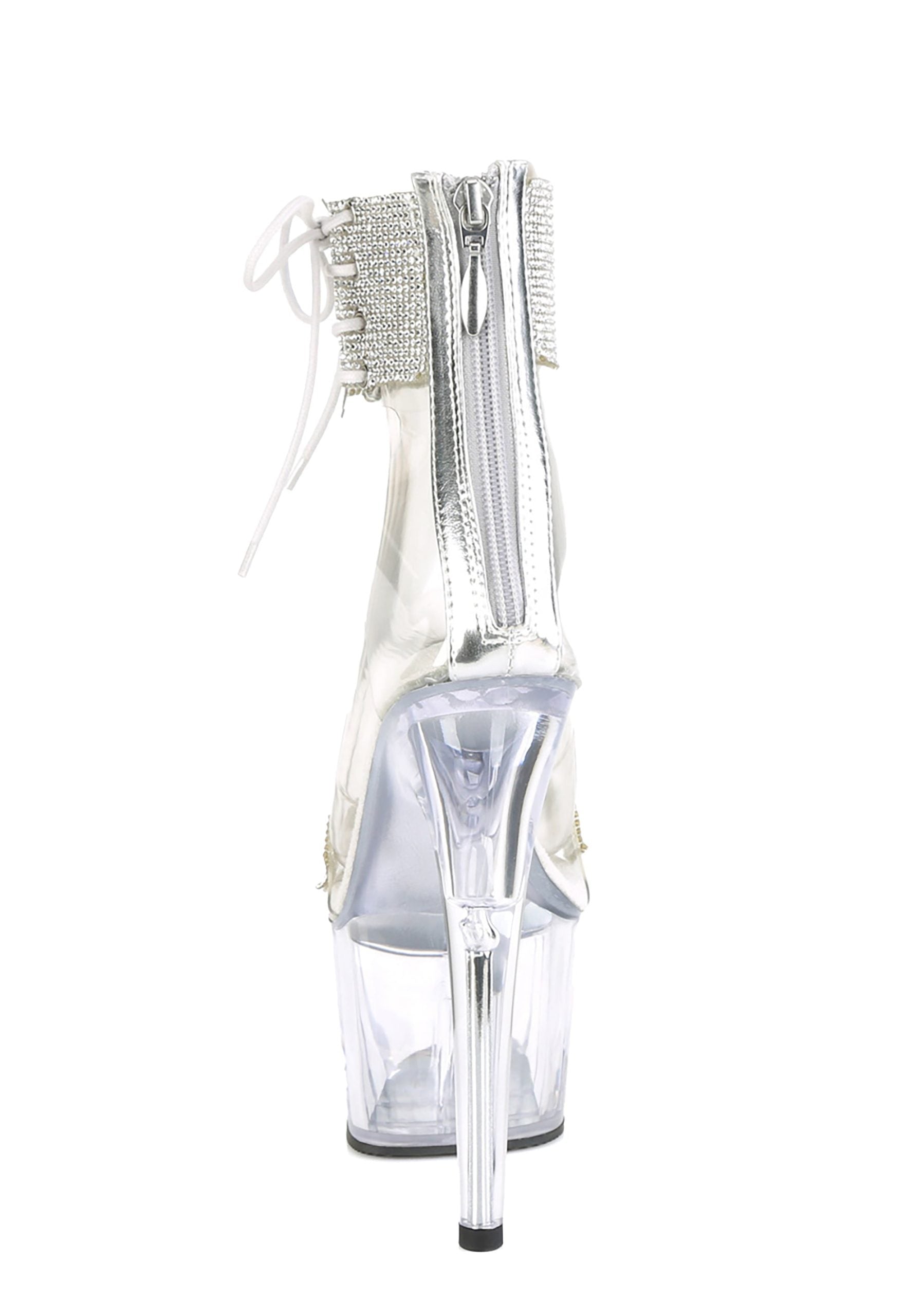 Adore-727RS Platform Ankle Cuff Sandals-Clear