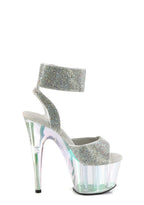 Adore-791HTRS Platform Rhinestone Ankle Cuff Sandals-Holo Tinted
