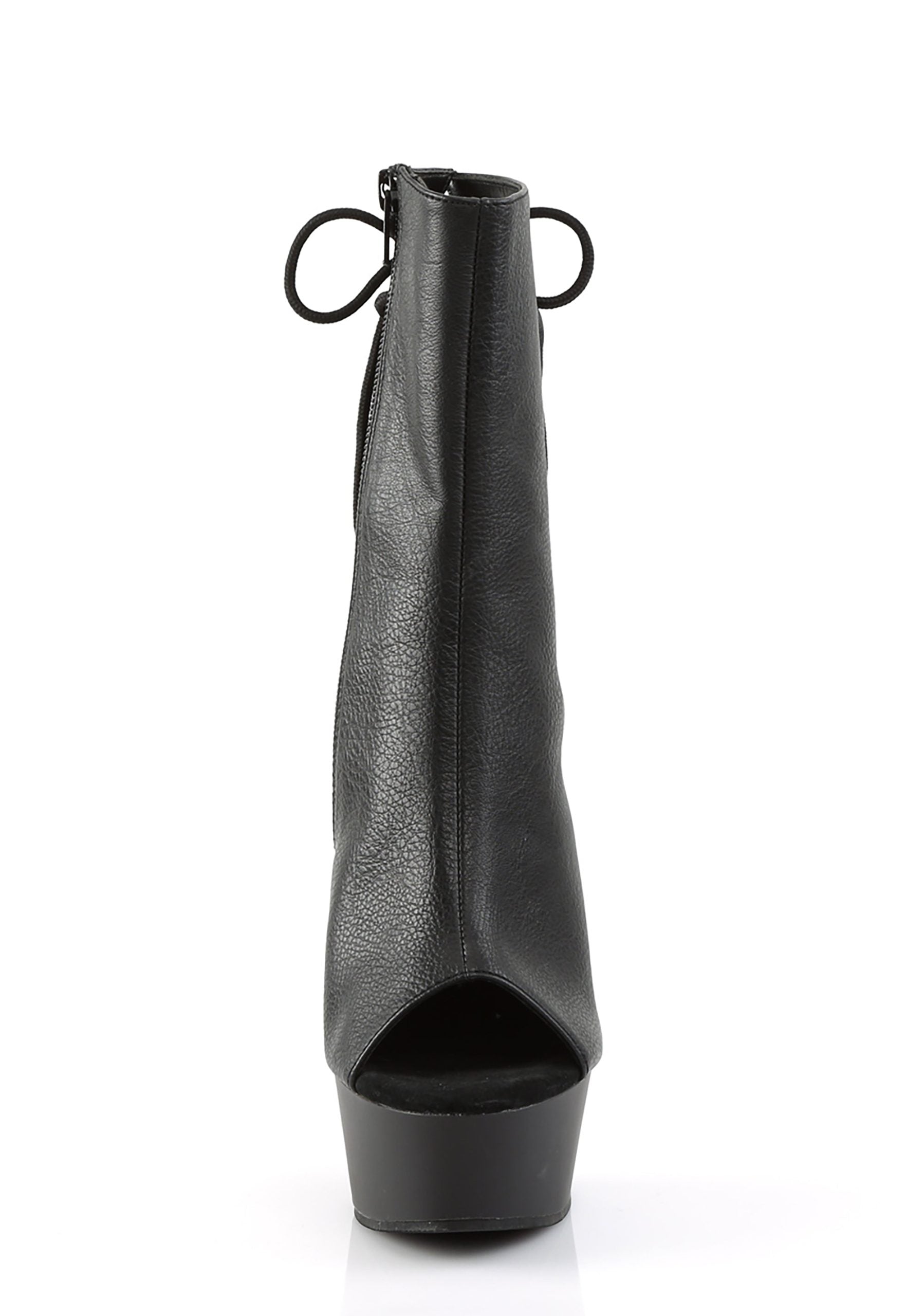 Delight-1018 Platform Ankle Boots-Black PU