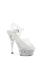 Kiss-208RSI Platform Ankle Strap Sandals-Clear Rhinestones