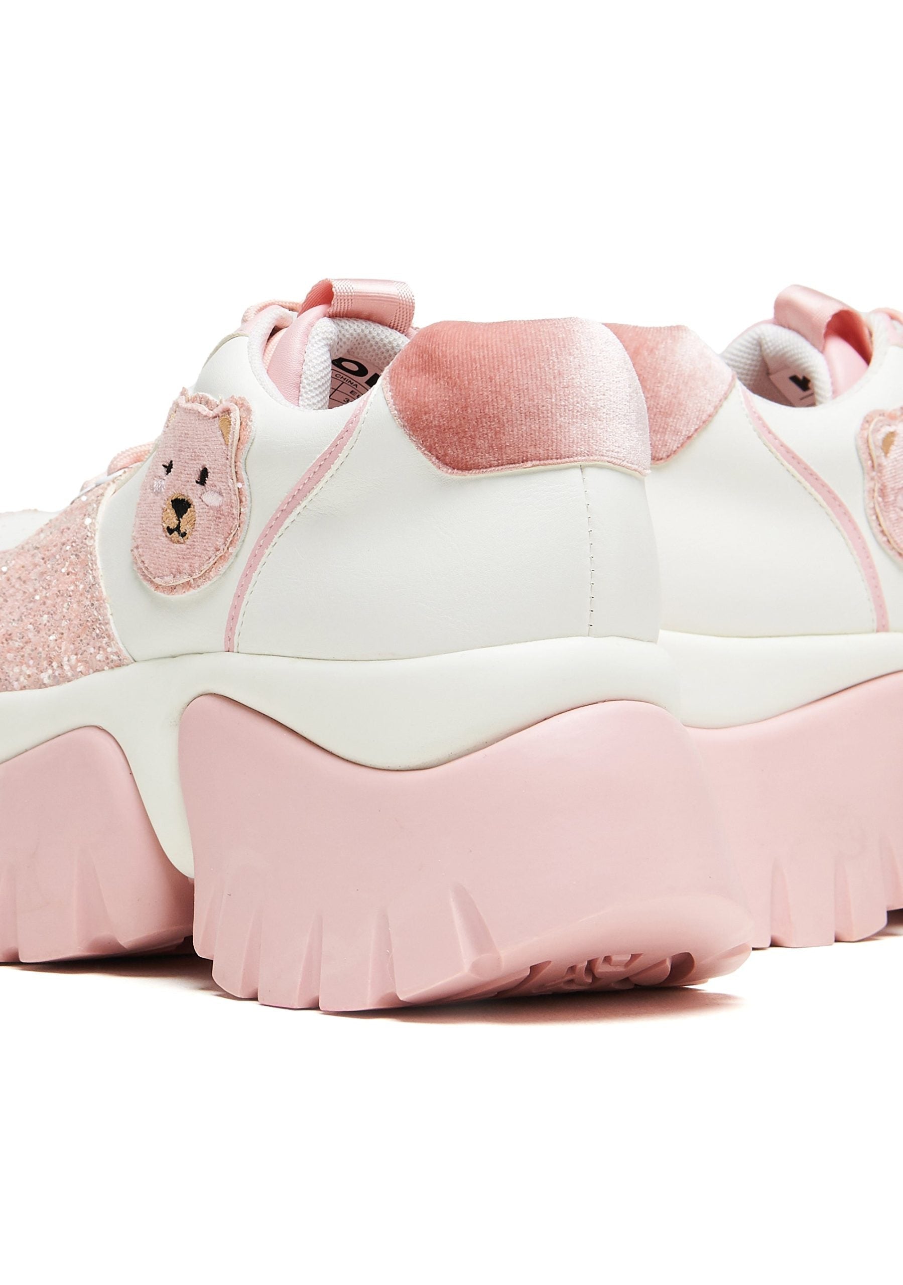 Bear Blushes Chunky Glitter Trainers – Pink