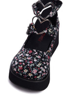 Spirite-02 Platform Mary Janes – Black/Pink