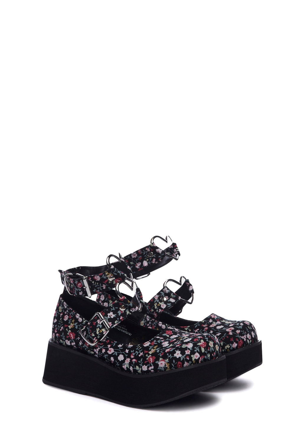 Spirite-02 Platform Mary Janes – Black/Pink