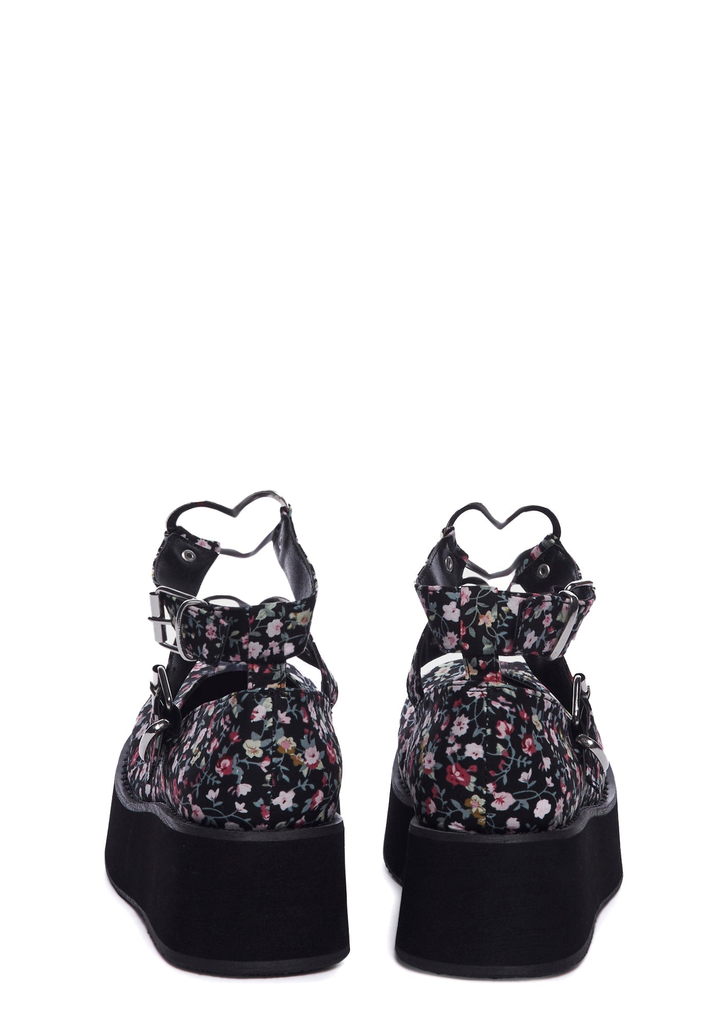 Spirite-02 Platform Mary Janes – Black/Pink