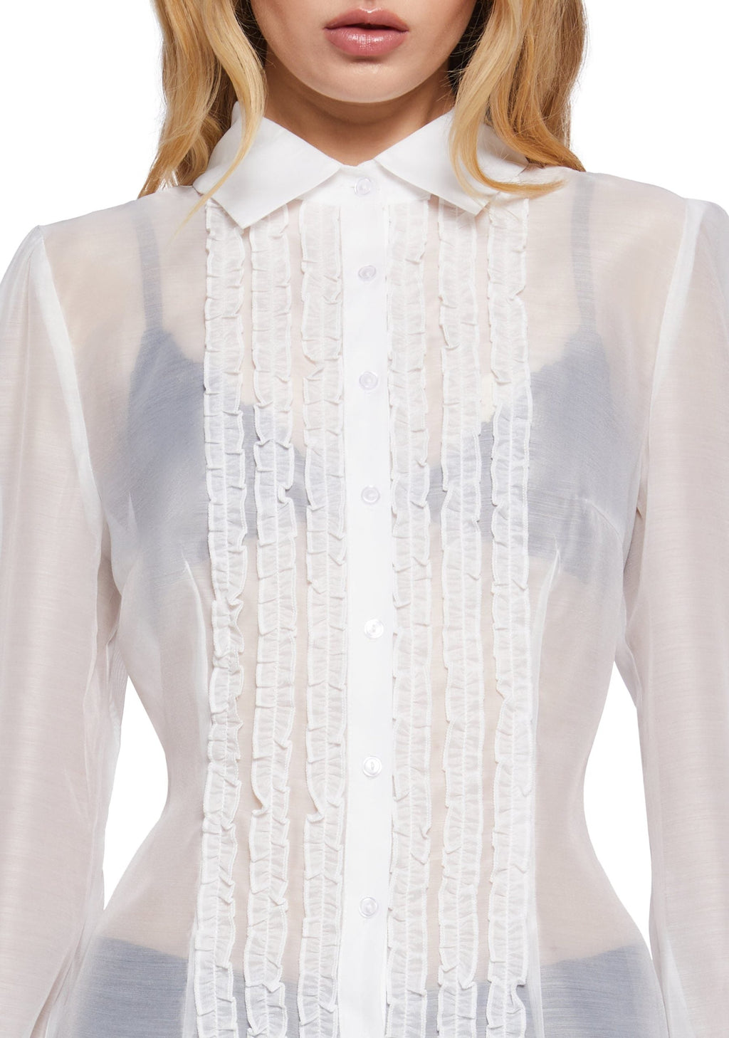 I Totally Paused Sheer Top-White