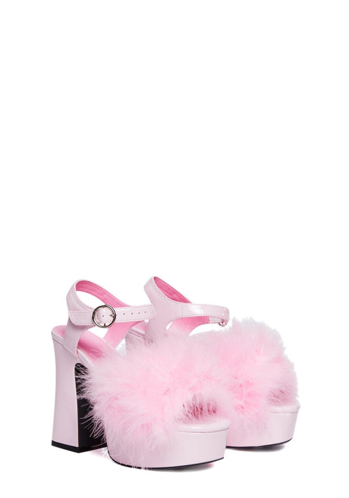 Blushin’ N’ Crushin’ Marabou Heels