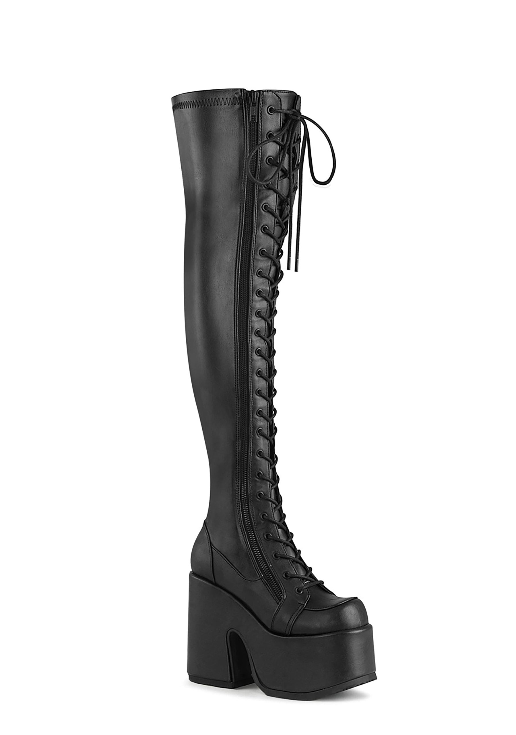 Camel-300 Platform Thigh High Boots