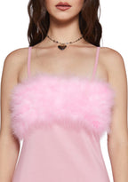 Flirty N’ Thriving Marabou Dress – Pink