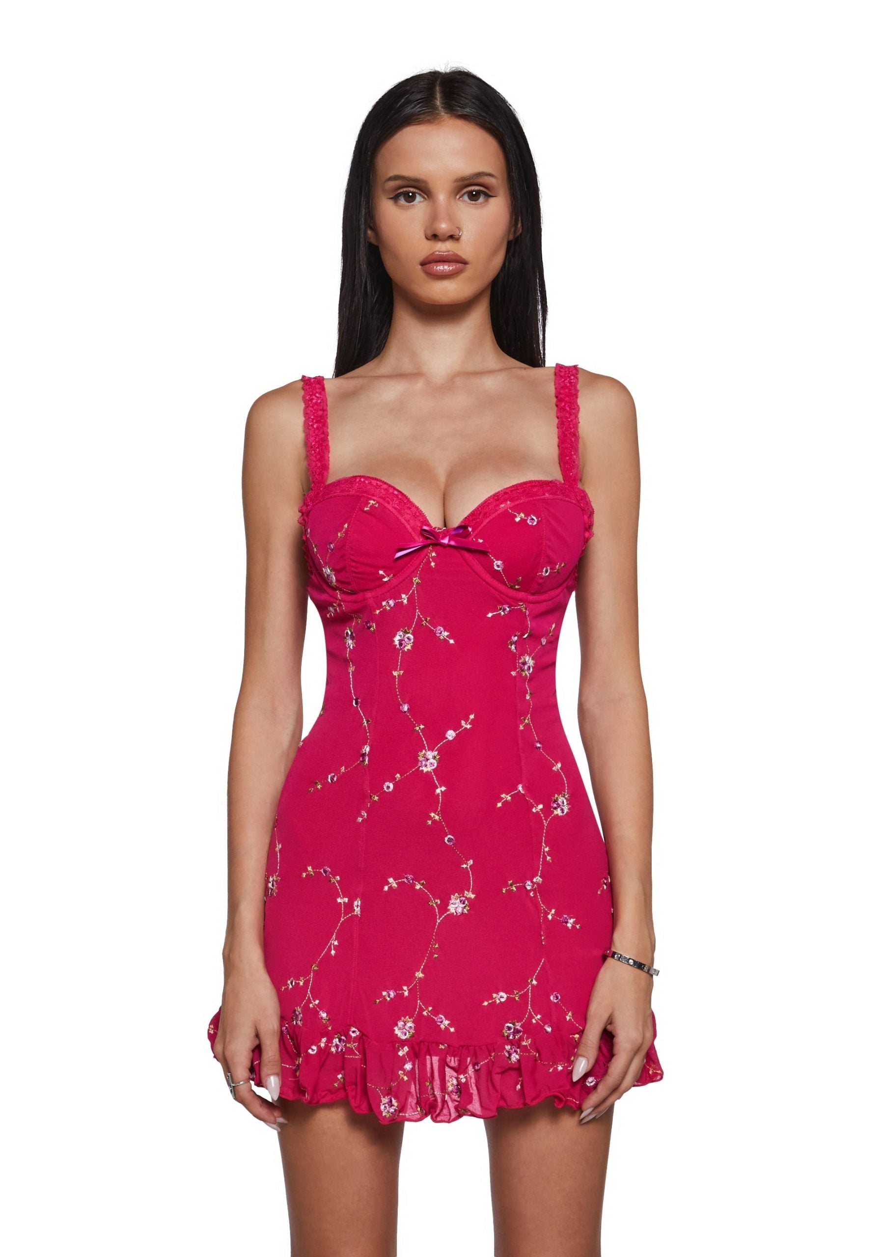 I’m Baby Mini Slip Dress – Dark Pink