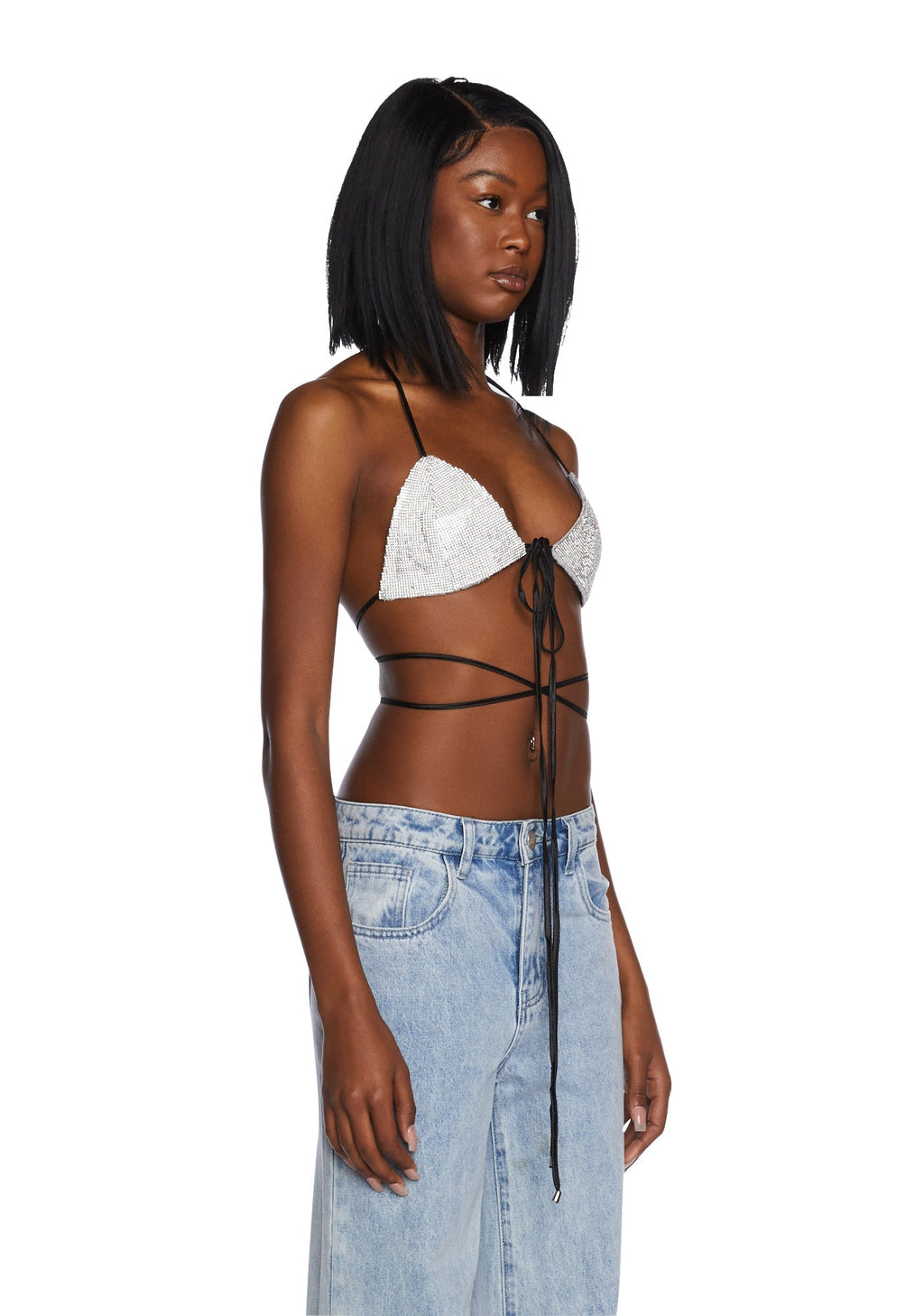 Drip Disorder Rhinestone Bra