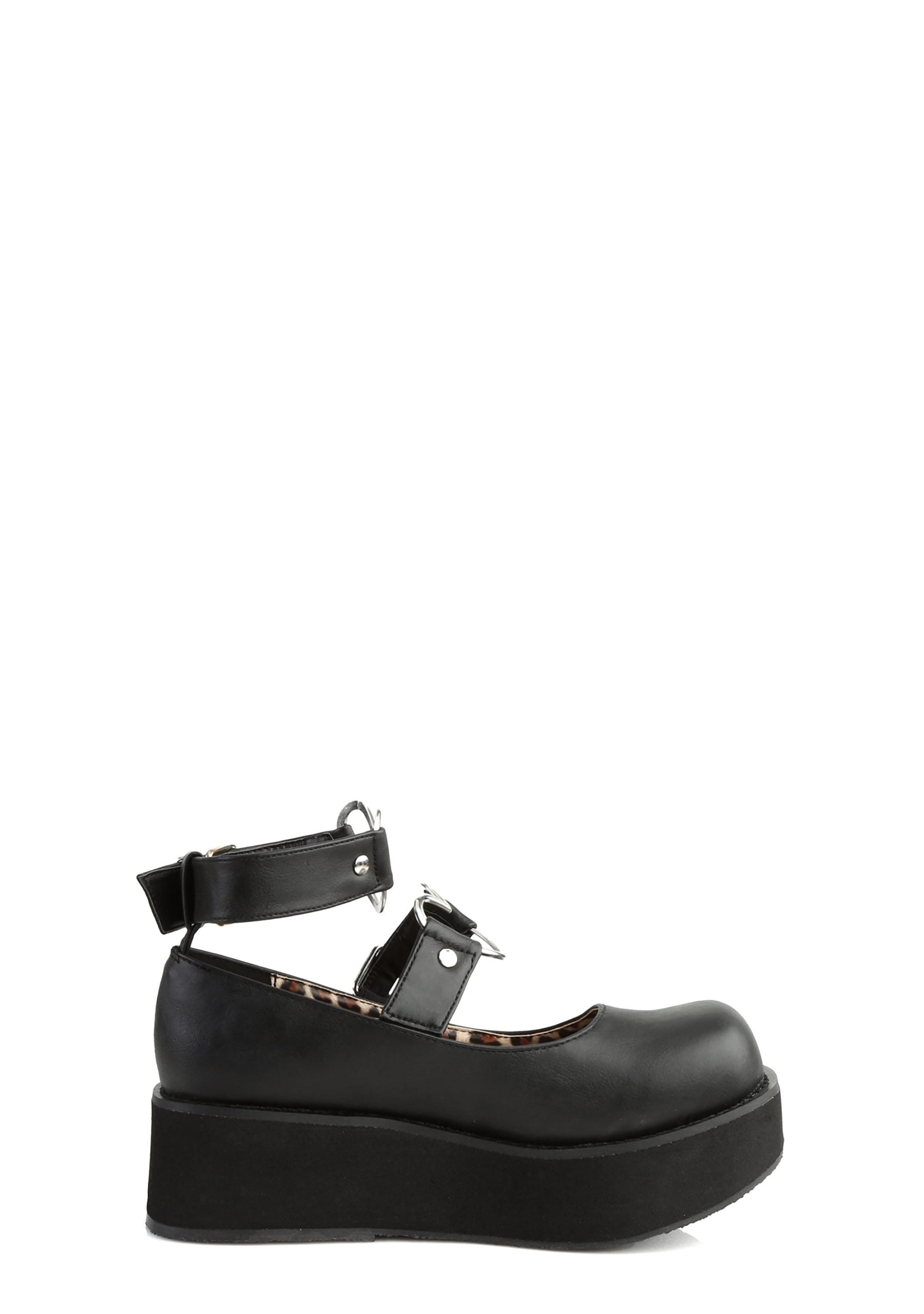 Spirite-02 Platform Mary Janes – Black