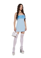 Flirty N’ Thriving Marabou Dress – Light Blue