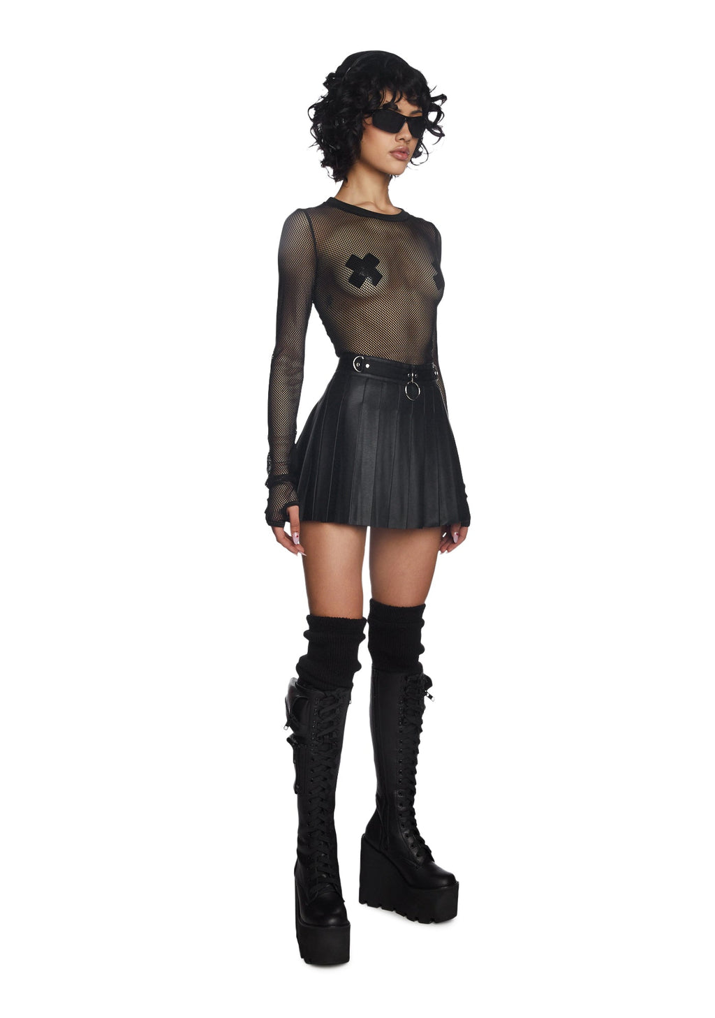 Spade Pleated Micro Mini Skirt