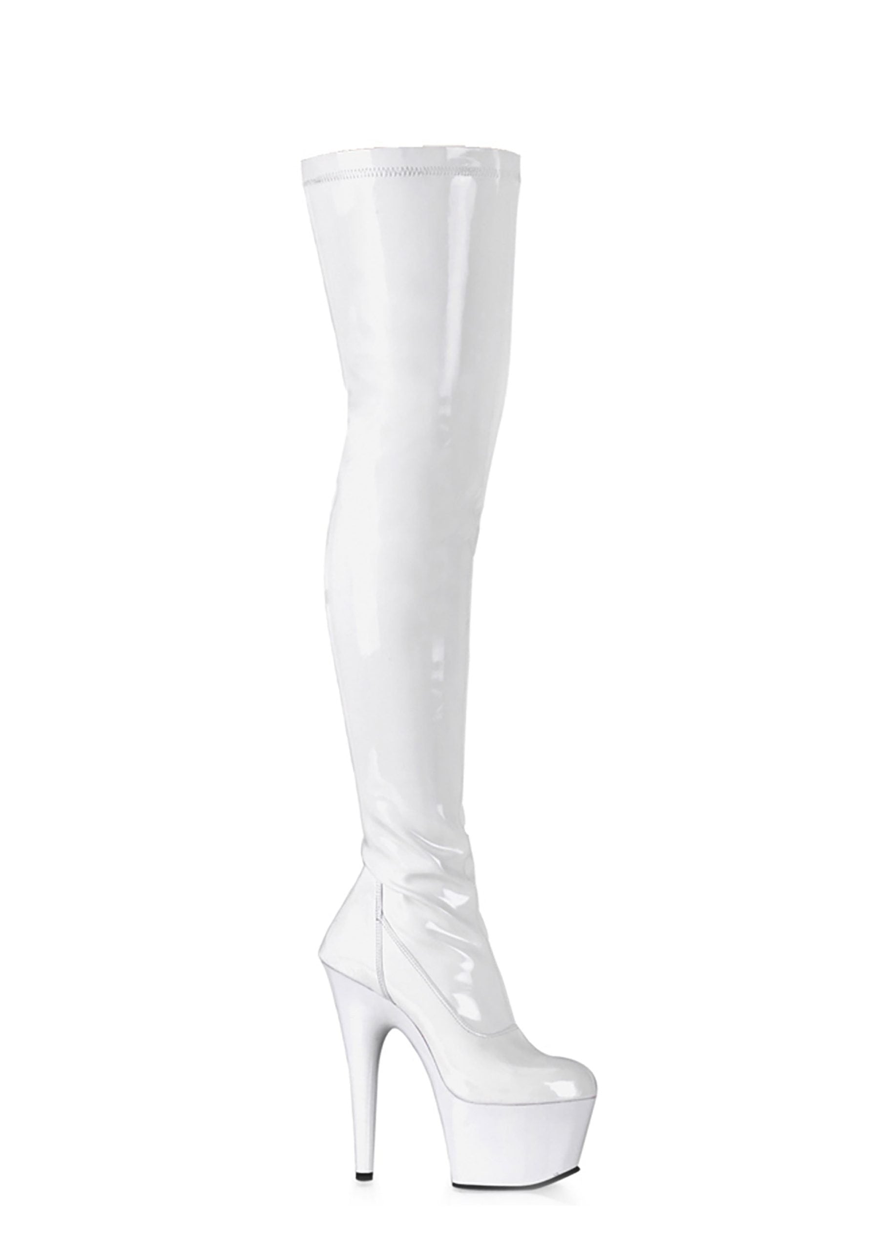 Adore-3000 Platform Thigh High Boots-White