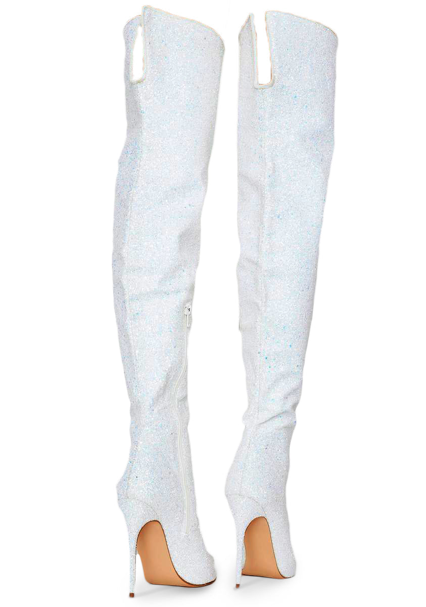 Courtly-3015 Glitter Thigh High Boots