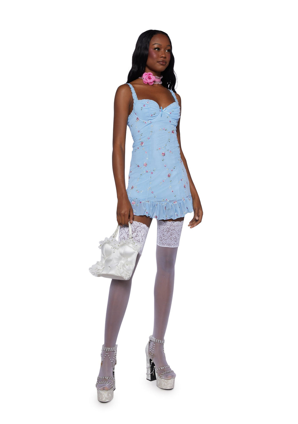 I’m Baby Mini Slip Dress – Light Blue