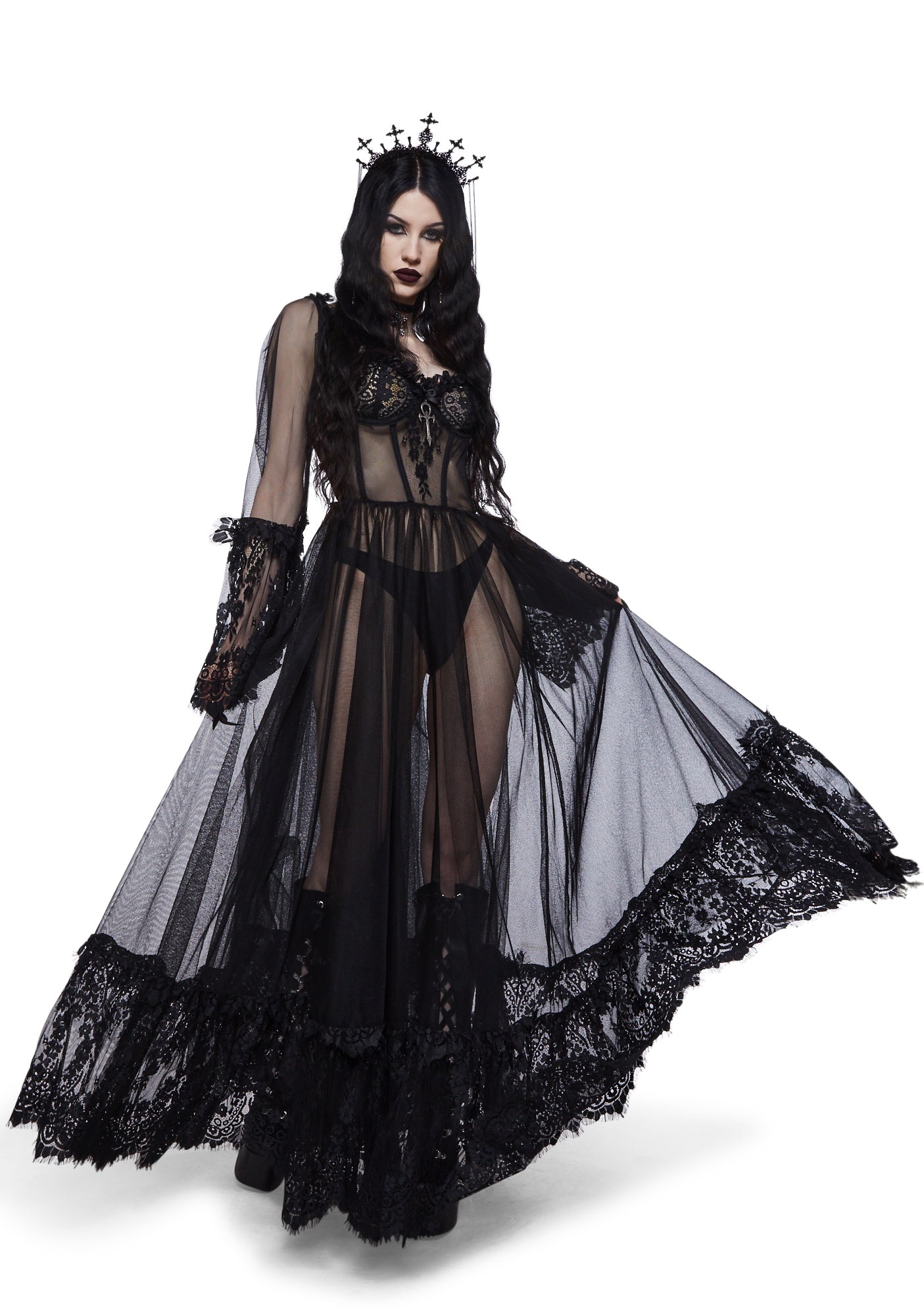 Dance With Death Maxi Dress – Black