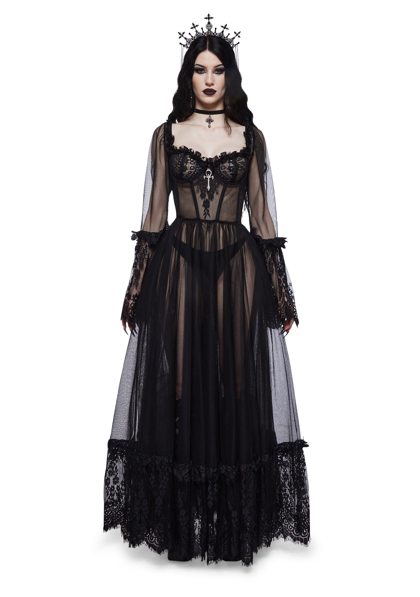 Dance With Death Maxi Dress – Black