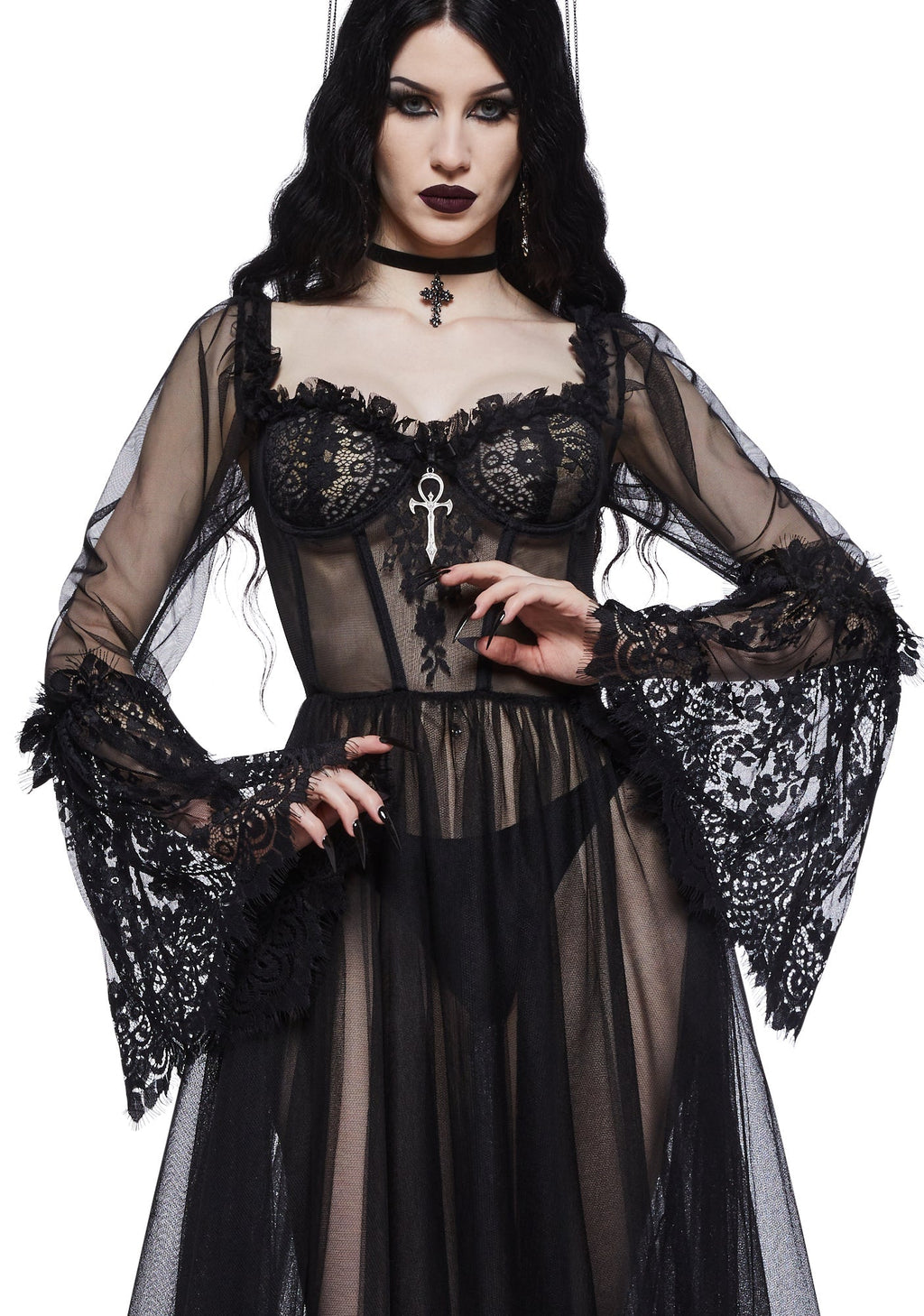 Dance With Death Maxi Dress – Black