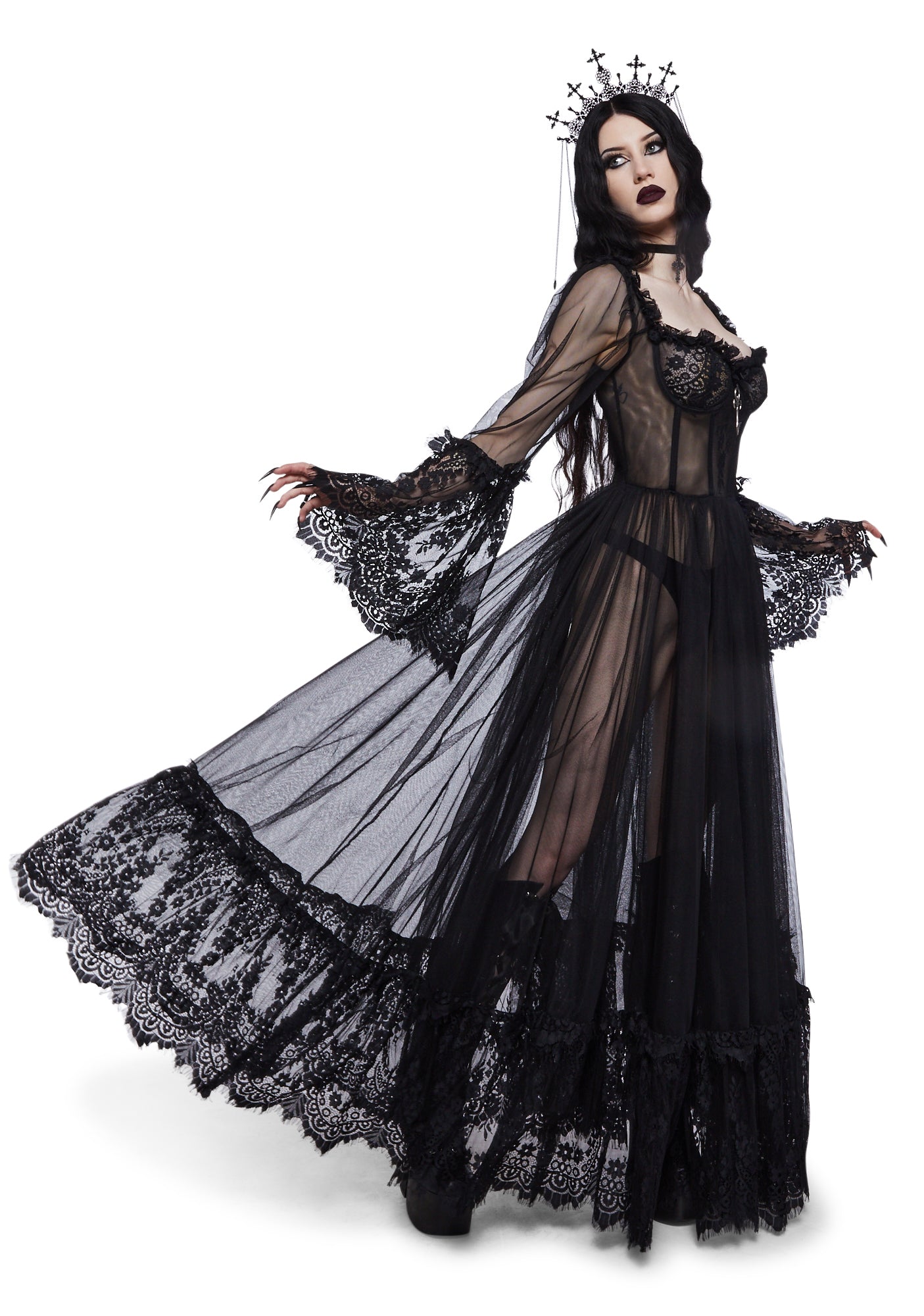 Dance With Death Maxi Dress – Black