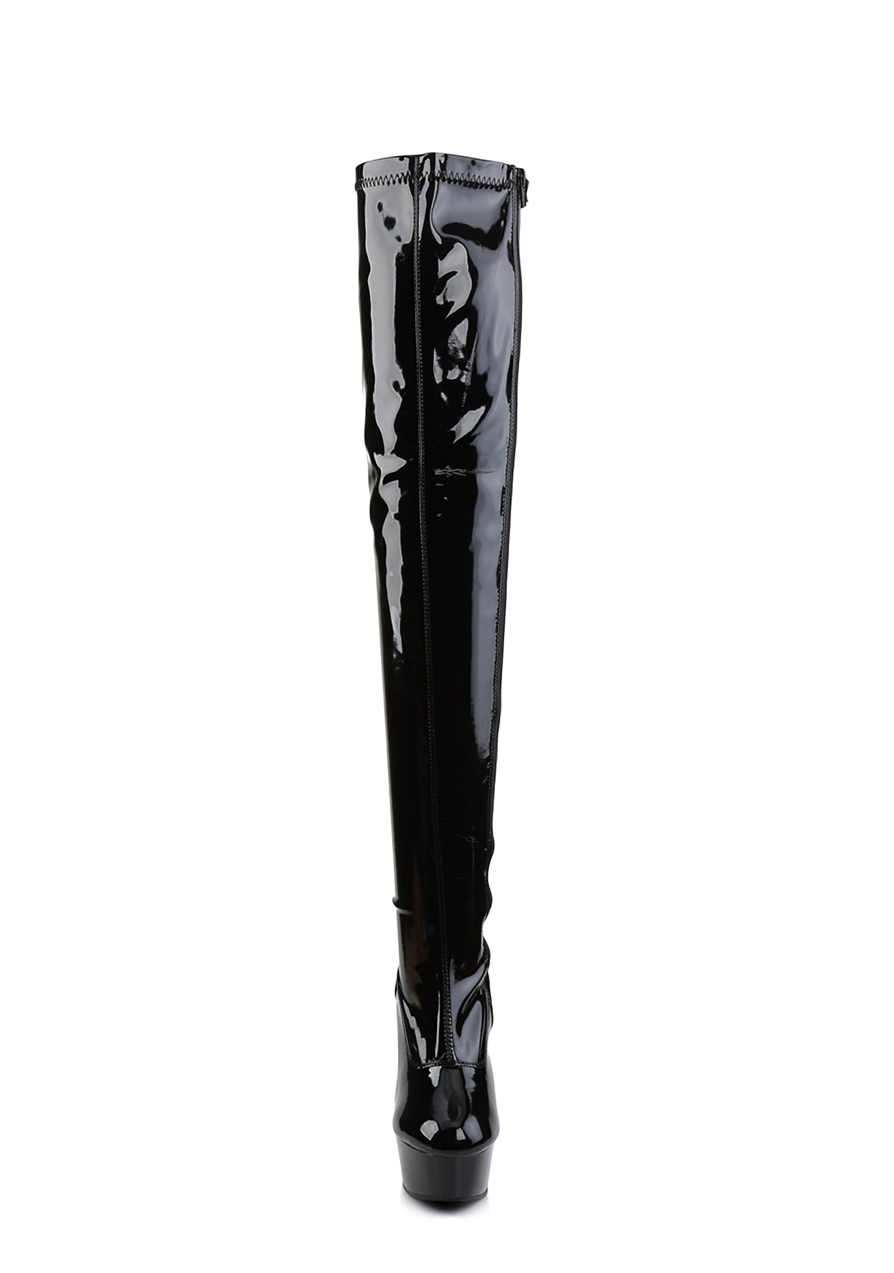 Delight-3000 Platform Thigh High Boots-Black