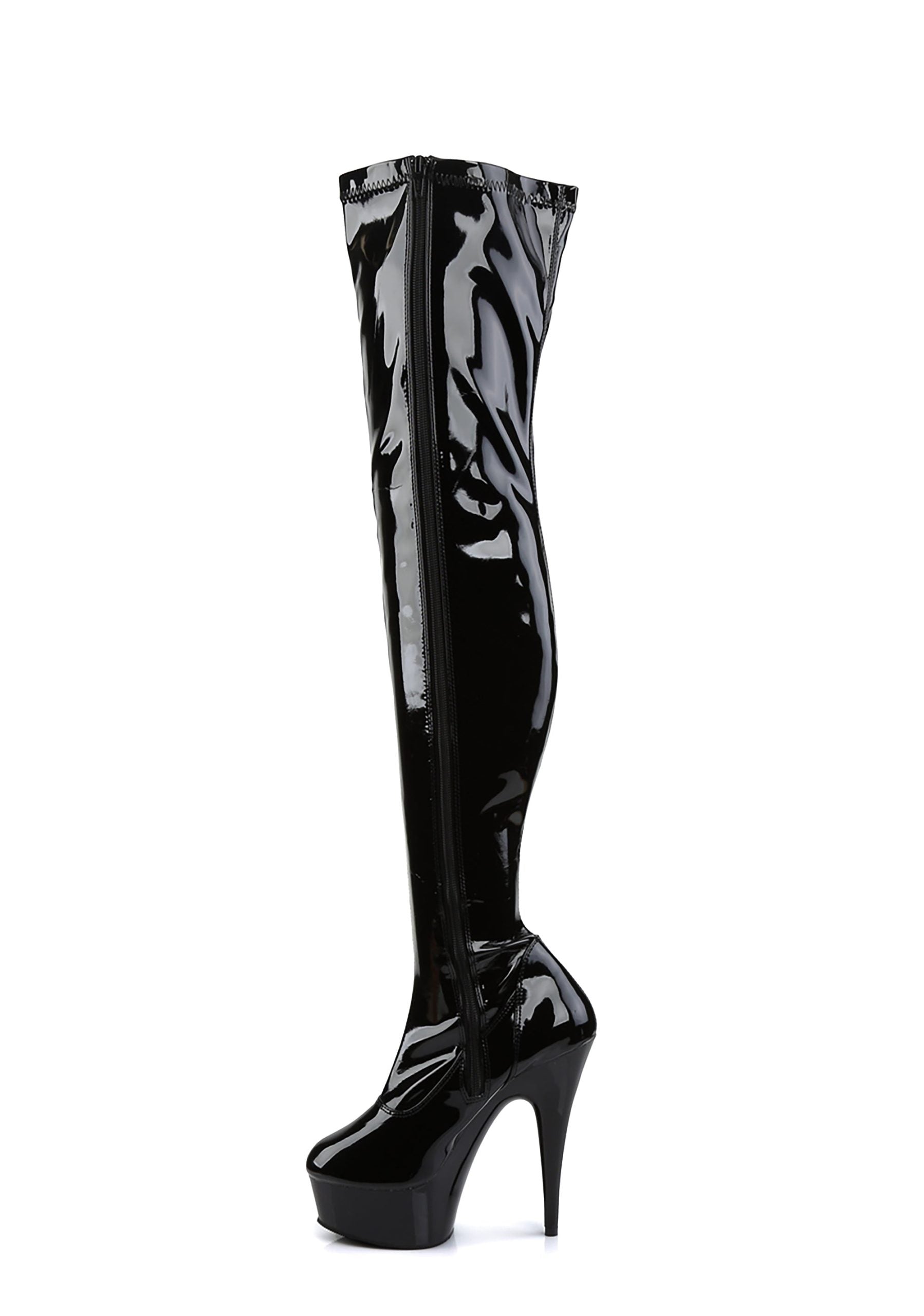Delight-3000 Platform Thigh High Boots-Black