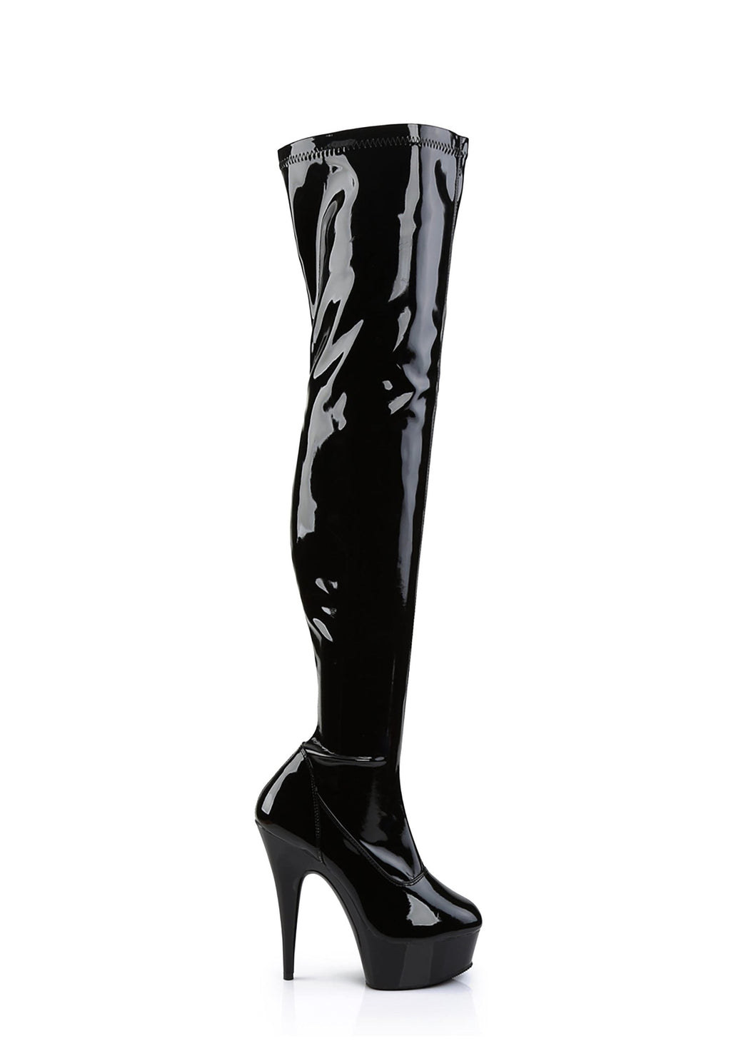 Delight-3000 Platform Thigh High Boots-Black