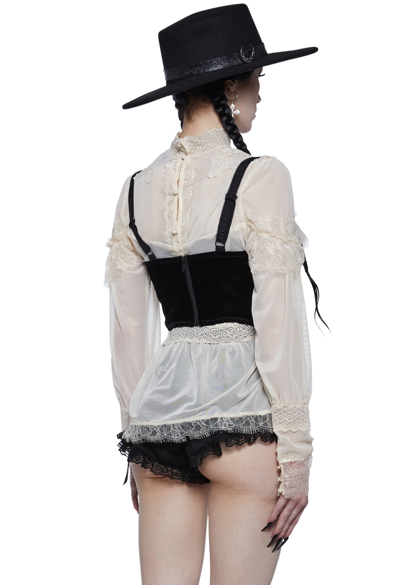 Fall From Grace Velvet Underbust Corset