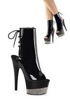 Adore-1018 Platform Ankle Boots-Black