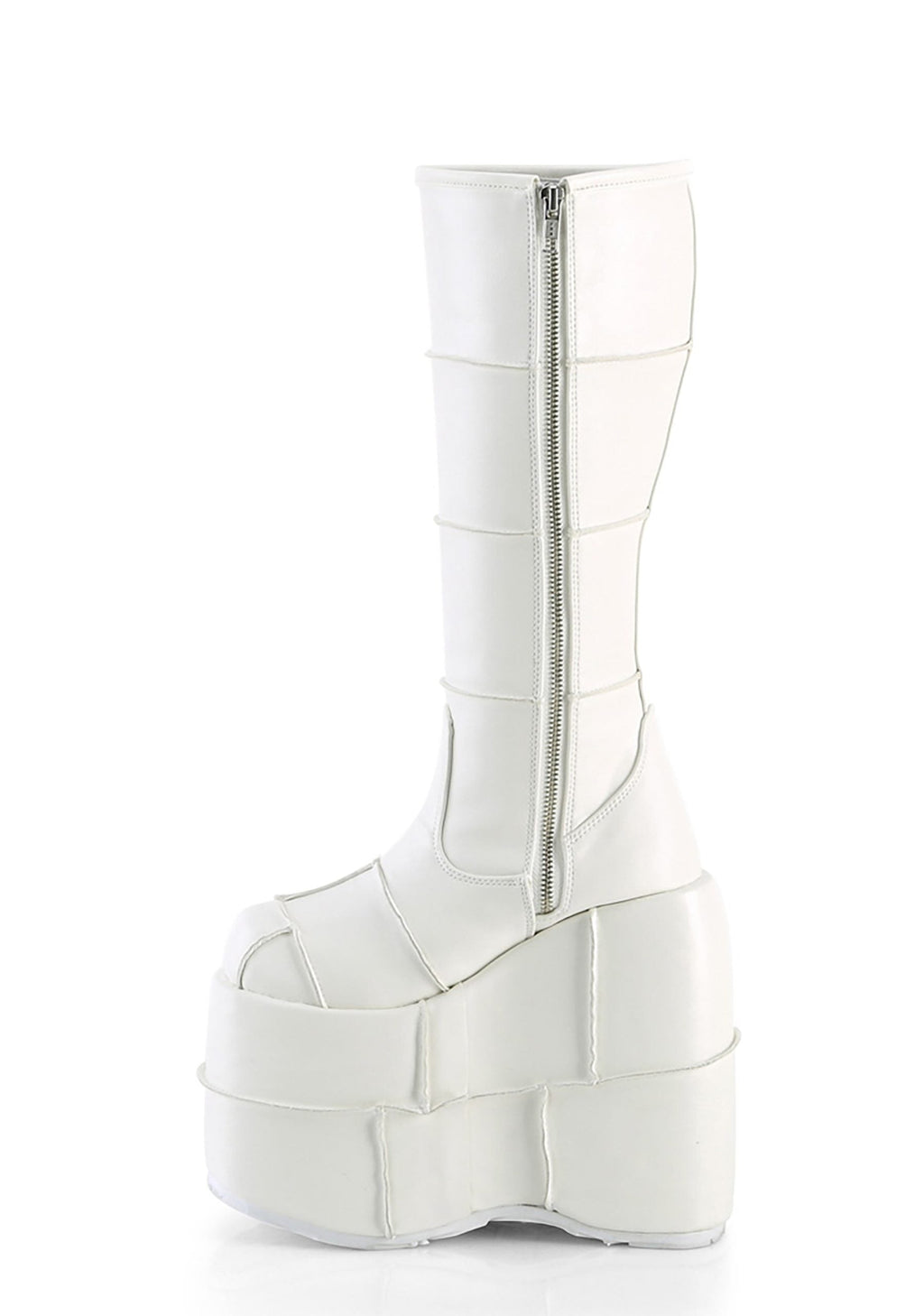 White Stack Platform Boots