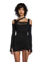 Drop A Name Long Sleeve Mini Dress