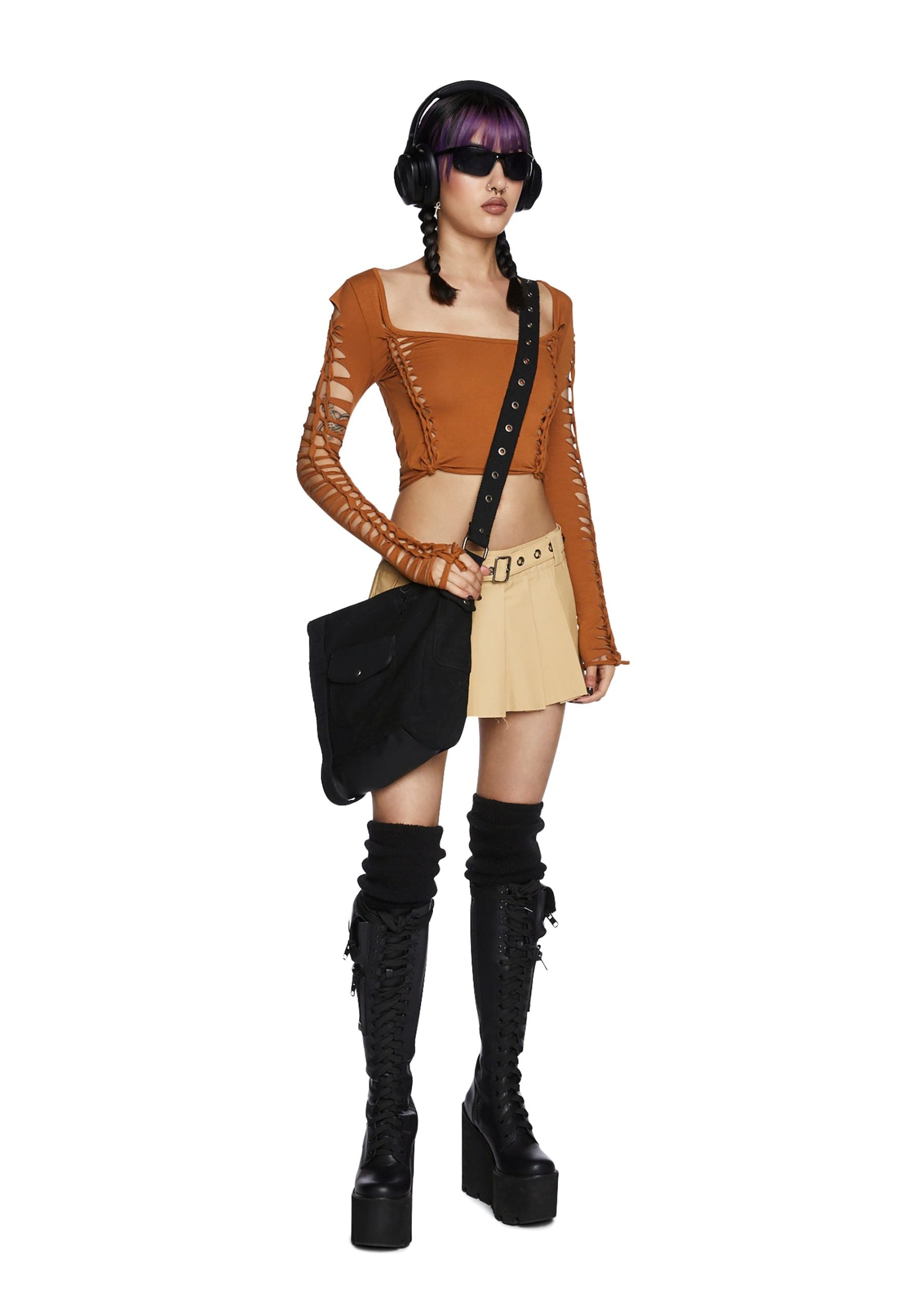 Alternative Spells Long Sleeve Top – Light Brown