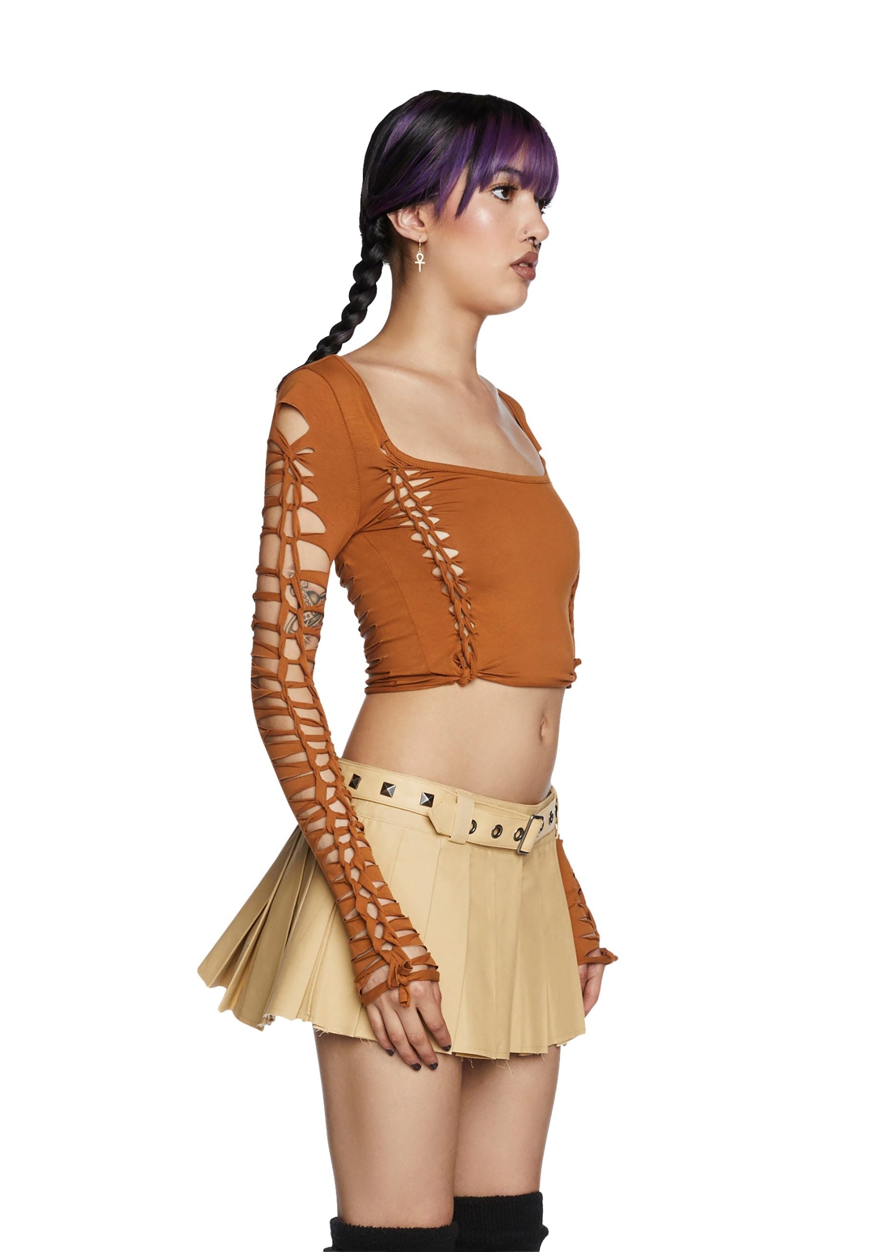 Alternative Spells Long Sleeve Top – Light Brown